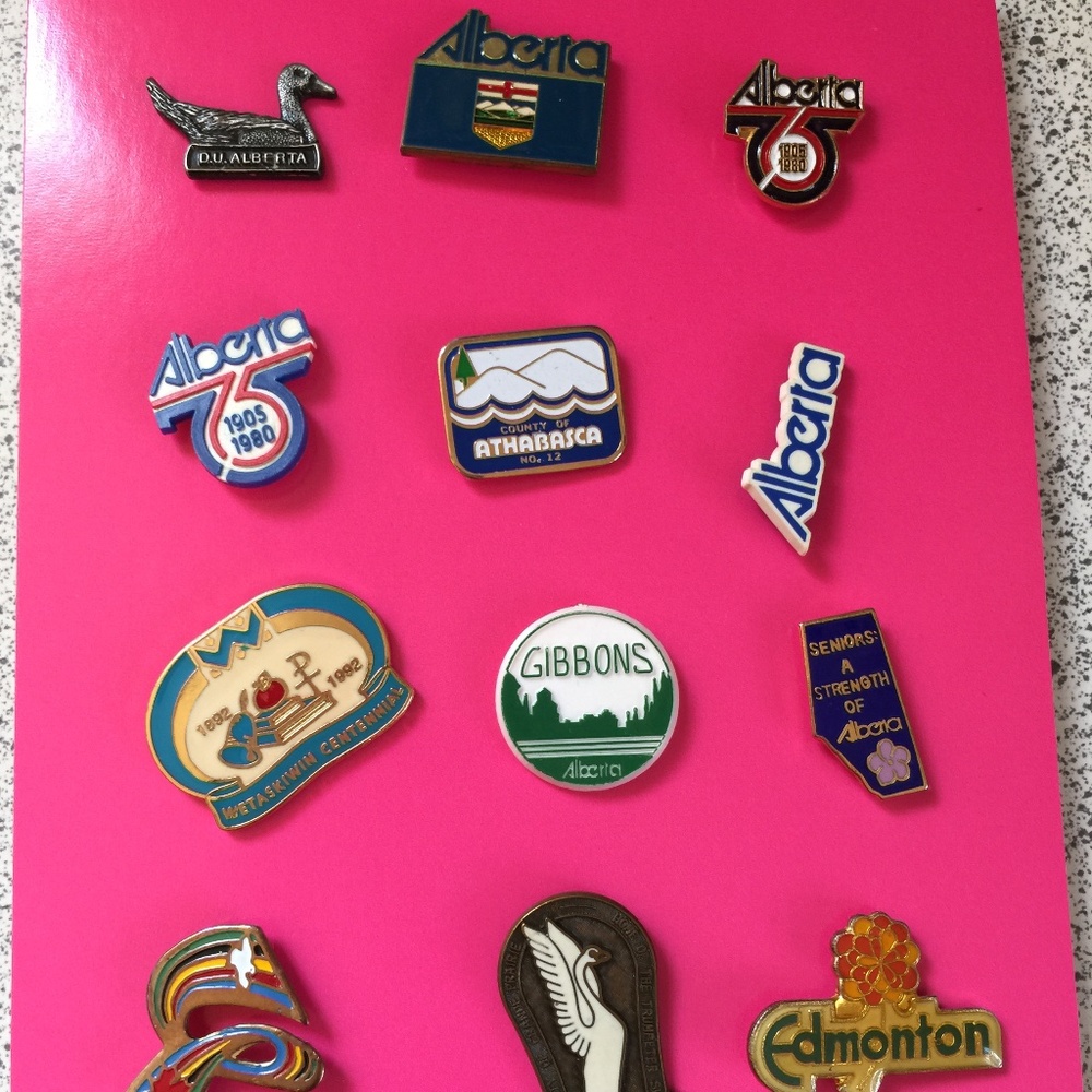 12 vintage pins from Alberta